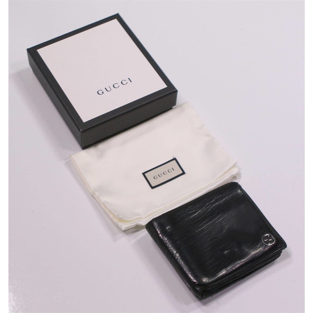 Gucci Very Recent Black Leather Bifold Wallet - Picture 1 of 12